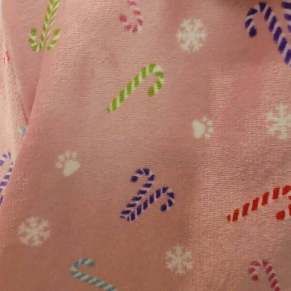 Berkshire Pet Collection Pink Dog Holiday Onesie with Candy Cane Print. Size Sm